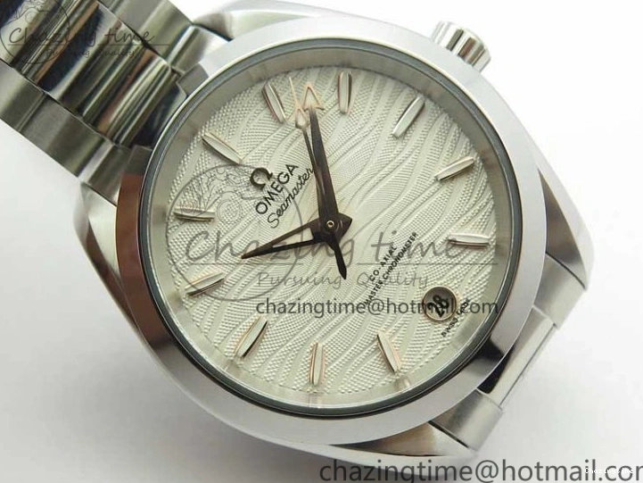 0121 Aqua Terra 150M 34mm Ladies SS VSF 1:1 Best Edition White Wave Dial RG Markers on SS Bracelet A WellDesigned 7928